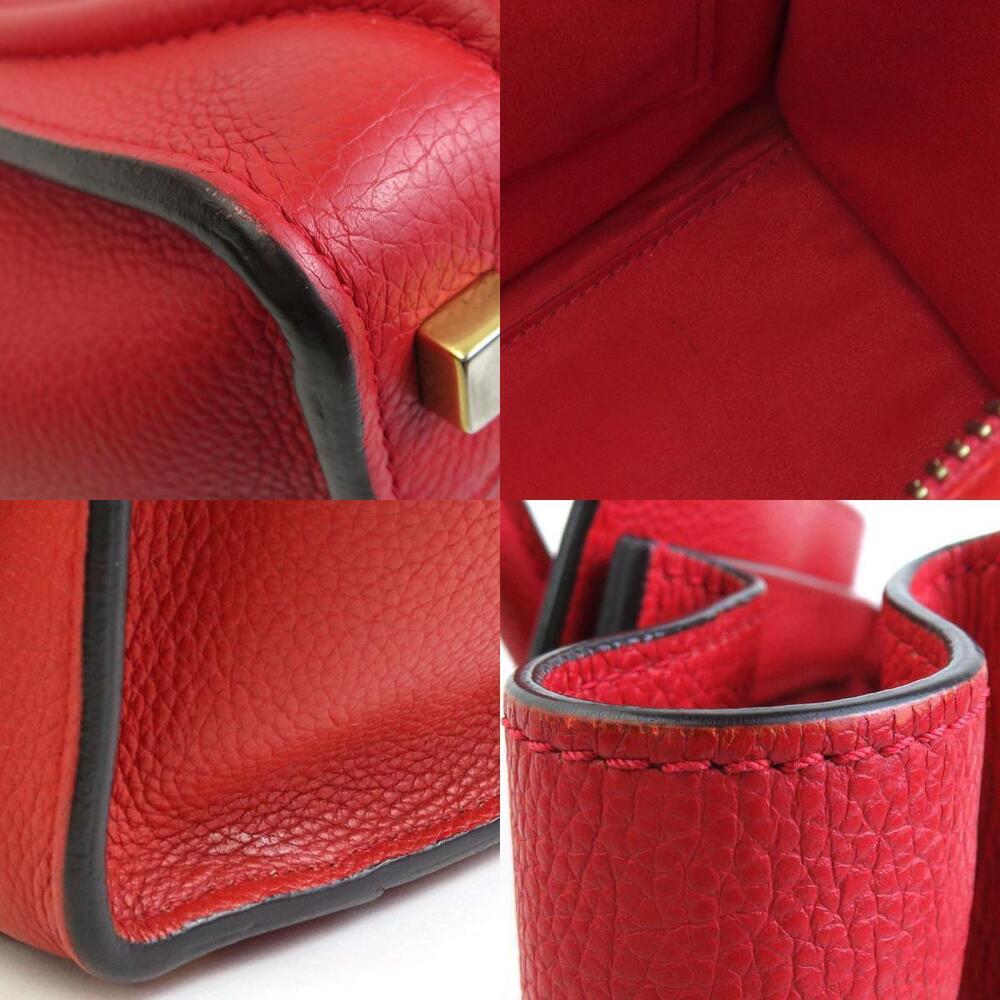 Celine Luggage Shopper Handbag Red Gold Leather - Picture 3 of 4